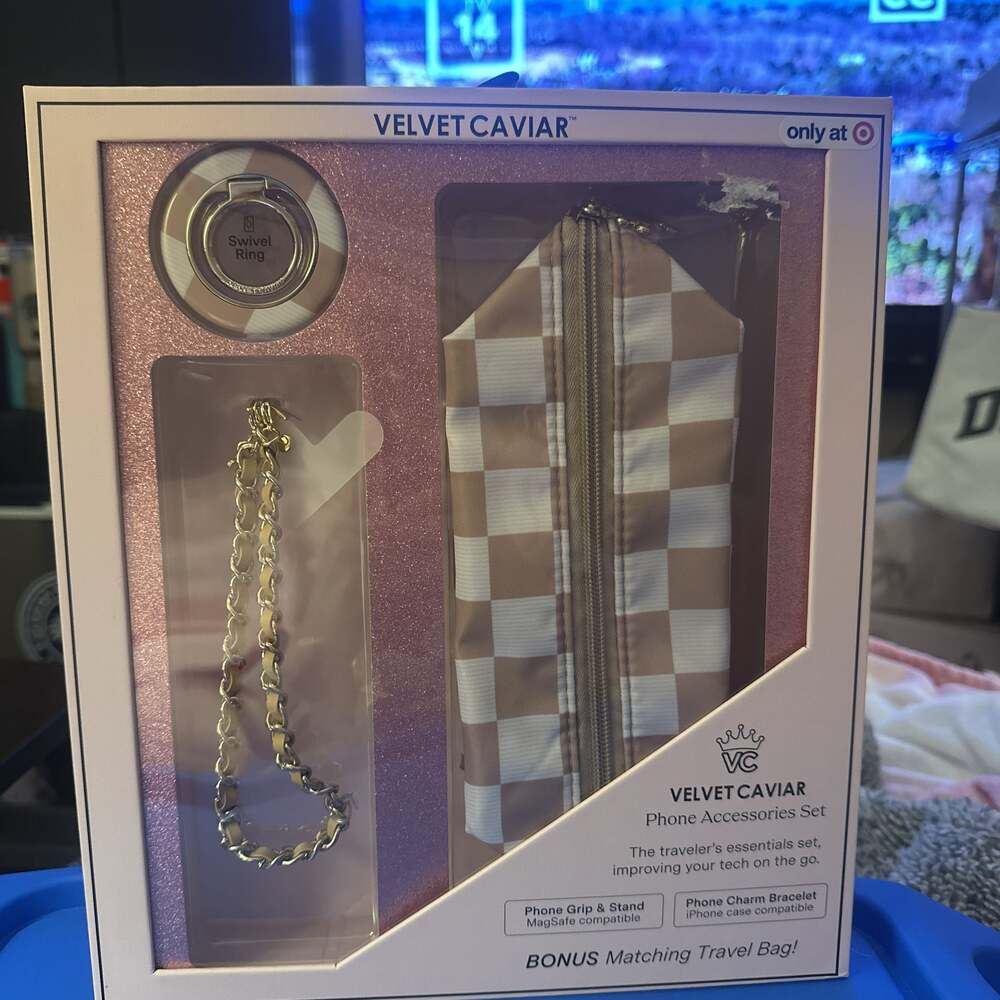 Velvet Caviar Phone accessories set Tan Checker Target exclusive